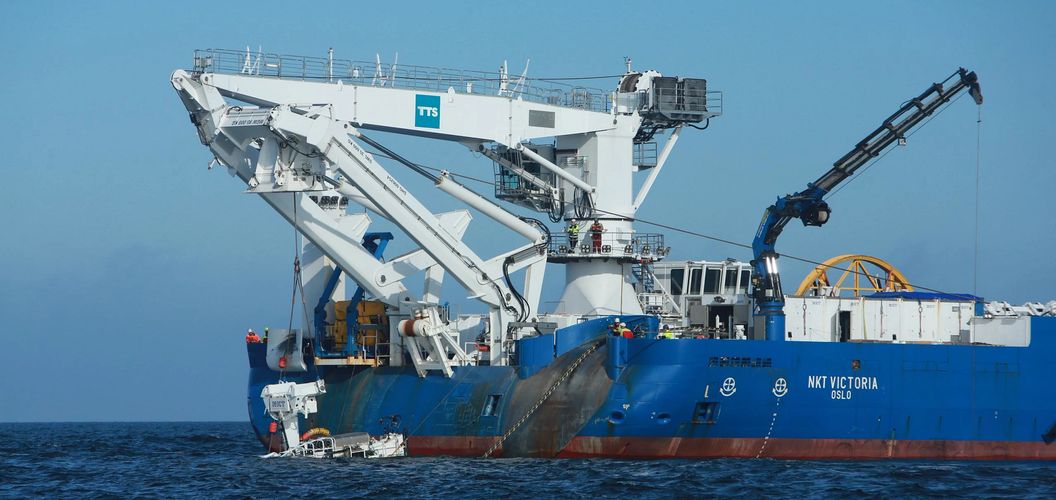 NKT Victoria at sea during overboarding