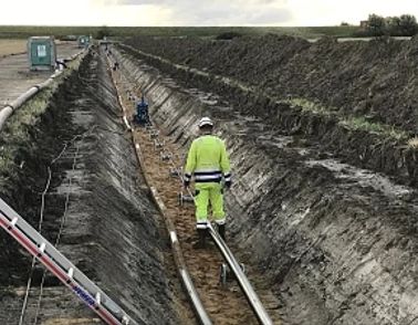 Image of a ditch during cable laying