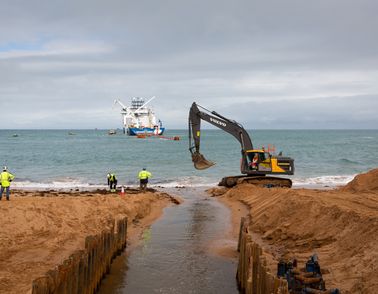 NKT cable pull in at Jersey